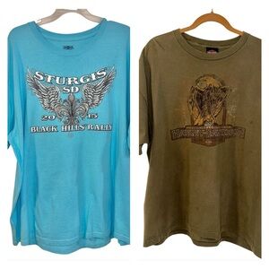 Lot Of 2 Size XXL T Shirts Harley Davidson And Sturgis Rally 2015